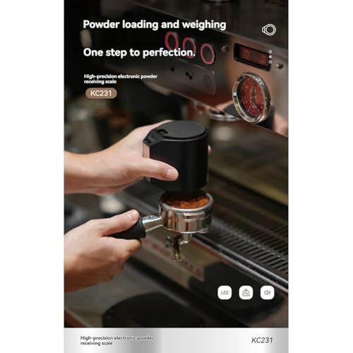 Báscula digital de precisión para espresso que mide café molido con vaso y base de 58 mm 6