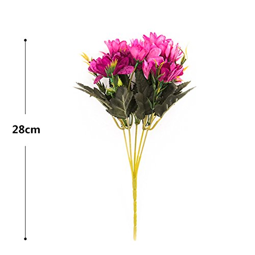 Flor artificial de braguilha, flores falsas, 5 ramos, 10 cabeças, pintura a óleo vintage, estilo mar