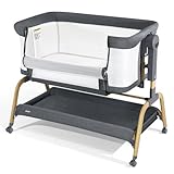 Top 10 Best Bassinet For Baby Reviews & Comparison | Updated 17 Jimglo 3 in 1 Baby Bassinet, Bedside Bassinet for Baby, Rocking Bassinet with Comfy Mattress and Wheels, 6 Height Adjustable Easy Folding Portable Bedside Crib for Newborn
