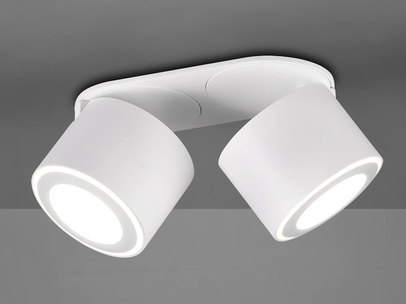 Trio Leuchten LED Deckeneinbau u. Aufbauleuchte Taurus 652910231, Metall Weiß matt, inkl. 2x 3.5 Watt + 2x 1.5 Watt LED