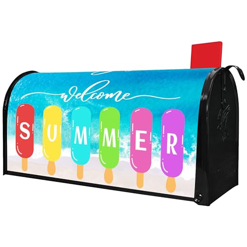 Welcome Summer Mailbox Covers Magnetic Standard Size 21" X 18"