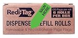 Redi-Tag Sign Here Printed Arrow Flags, 6 Roll Refill, 120 Flags per Roll, 1-7/8 x 9/16 Inches, Light Green (91008)