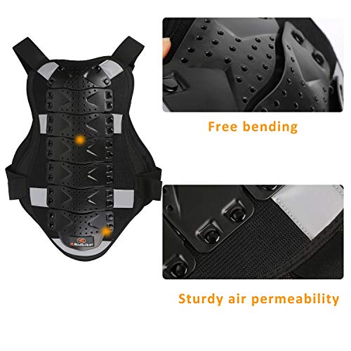 RIDBIKER Chest Protector Motorcycle, Dirt Bike Gear Body Armor Vest Spine Back Protector for Motocross Off-Road (Reflective at Night) (Black, XL) - Image 5