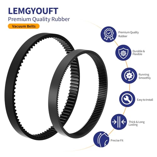 Image of Replacement Belt Set for Bissell ProHeat 2X Revolution Pet Pro Carpet Cleaner - Fits 1986, 1548, 1551, 2007, 1964, 2007P - Replaces 1611129, 1611130 - Includes Brush & Gear Belts (2-Pack)