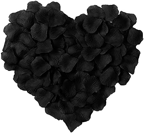 huaao 3000pcs Romantische Rosenblätter Hochzeit Dekoration Romantische für Valentinstag Verlobung Geburtstag Jahrestag, Schwarz Cover