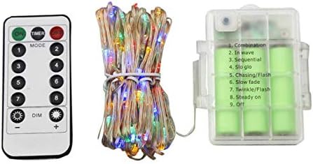 Miniatura 4 de Luces para sombrilla de patio, control remoto y temporizador, 8 varillas, 104 luces LED decorativas que funcionan con pilas para restaurantes,