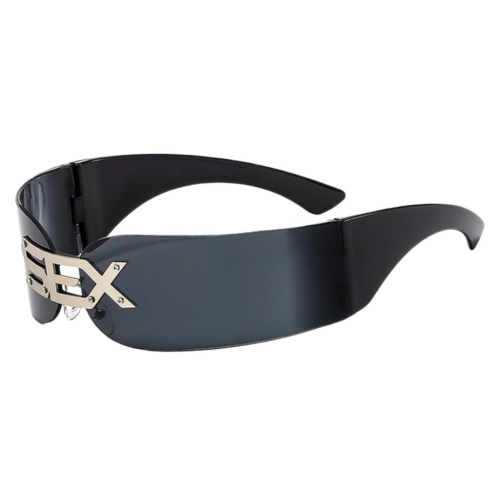 Gafas de sol punk sin montura de una pieza para hombre y mujer, modernas, futuristas, con máscara, estilo vintage, envolventes.