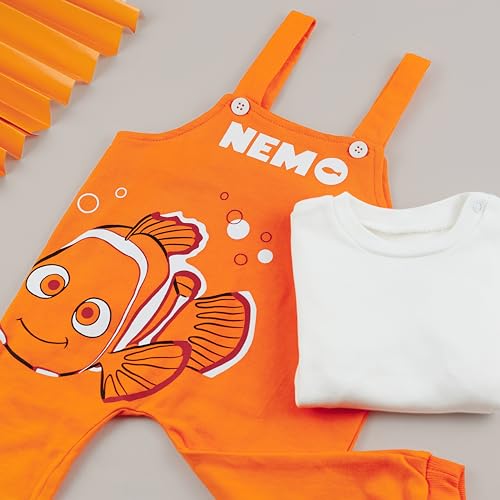 Finding Nemo Cotton Baby Overall /Romper With Long Sleeve Tshirt For Newborns & Infants – 2 PIECES - Unisex2