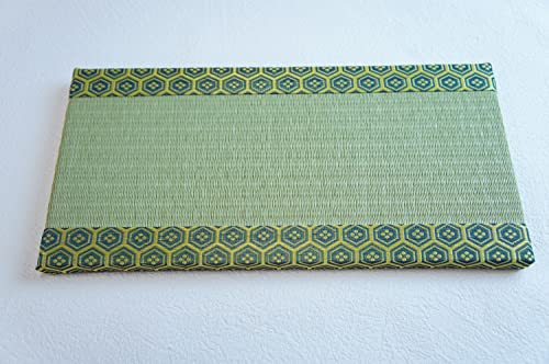 和風生活館 日本製 ミニ畳15×30 ダイケン表 ダイケン清流 裏貼り滑り止め付 約15cm(幅)×30p(丈) 厚み1.5cm (9.銀白色×亀甲納戸)