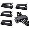 SOULWIT 50Pcs Self Adhesive Cable Management Clips, Cable Organizers Wire Clips Cord Holder for TV PC Ethernet Cable under Desk Home Office (Black)