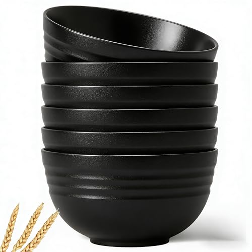 GZTFPQ Lot de 6 bols à céréales | Résistants aux chocs | Bols à dessert et à soupe de 750 ml | Ensemble de bols fabriqué en plastique, bols à...