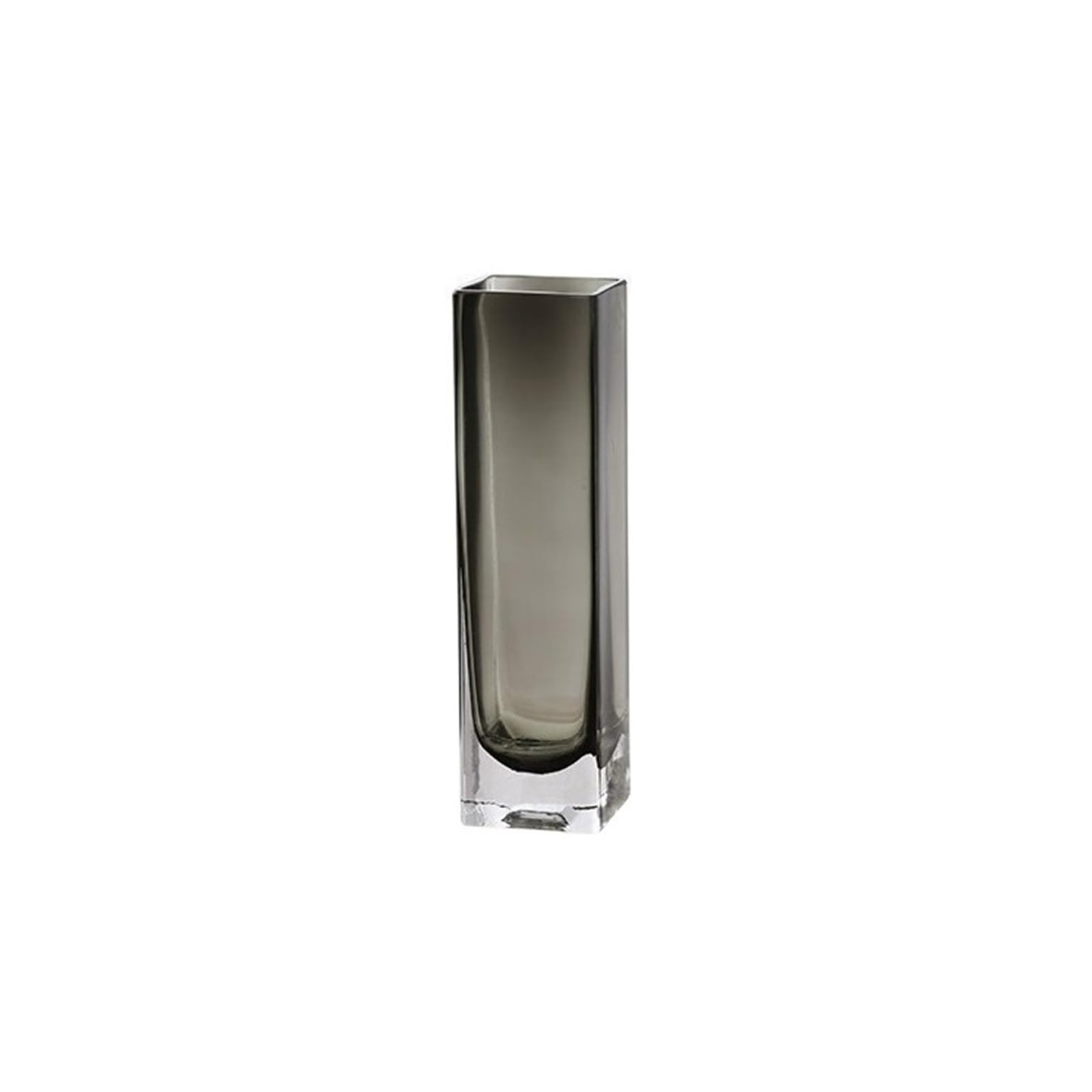 flower vase Tall Square Smoke Glass Vase Elegant Floral Container for Living Room Decor(Small)