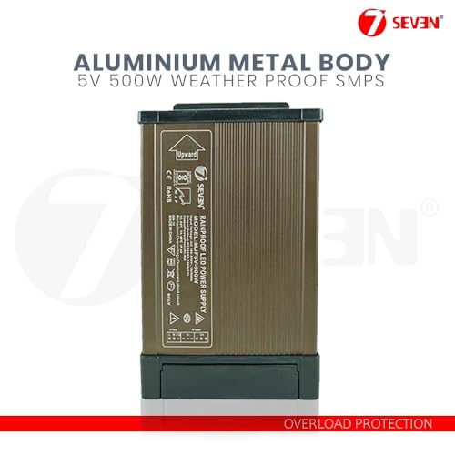 Image of 7SEVEN SMPS 5v Power Supply 100amp 500w Weather Proof Rainproof Suitable for LeD Signage, Strip Light, Decorate Lite, Microcontroller & Embedded Systems, Industrial Machine and Much More