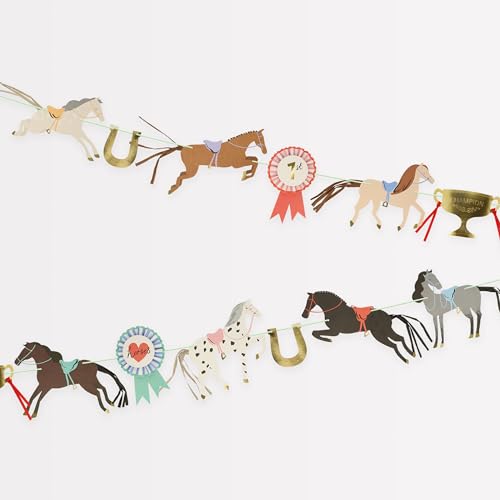 Image of Meri Meri Horse Party Banner (Pack of 1). 13' Party Garland Including Excess Cord