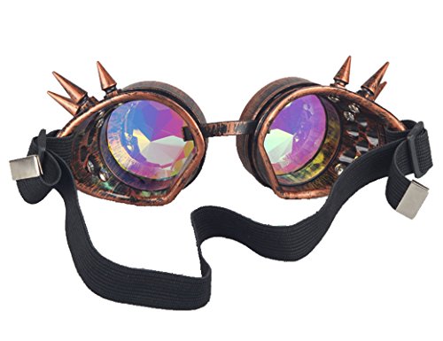 ZAIQUN Kaleidoscope Glasses Steampunk Goggles Rivet Steampunk Windproof Mirror Vintage Gothic Rave Rainbow Crystal Lenses Glasses steampunk buy now online ZAIQUN Kaleidoscope Glasses Steampunk Goggles Rivet Steampunk Windproof Mirror Vintage Gothic Rave Rainbow Crystal Lenses Glasses steampunk buy now online