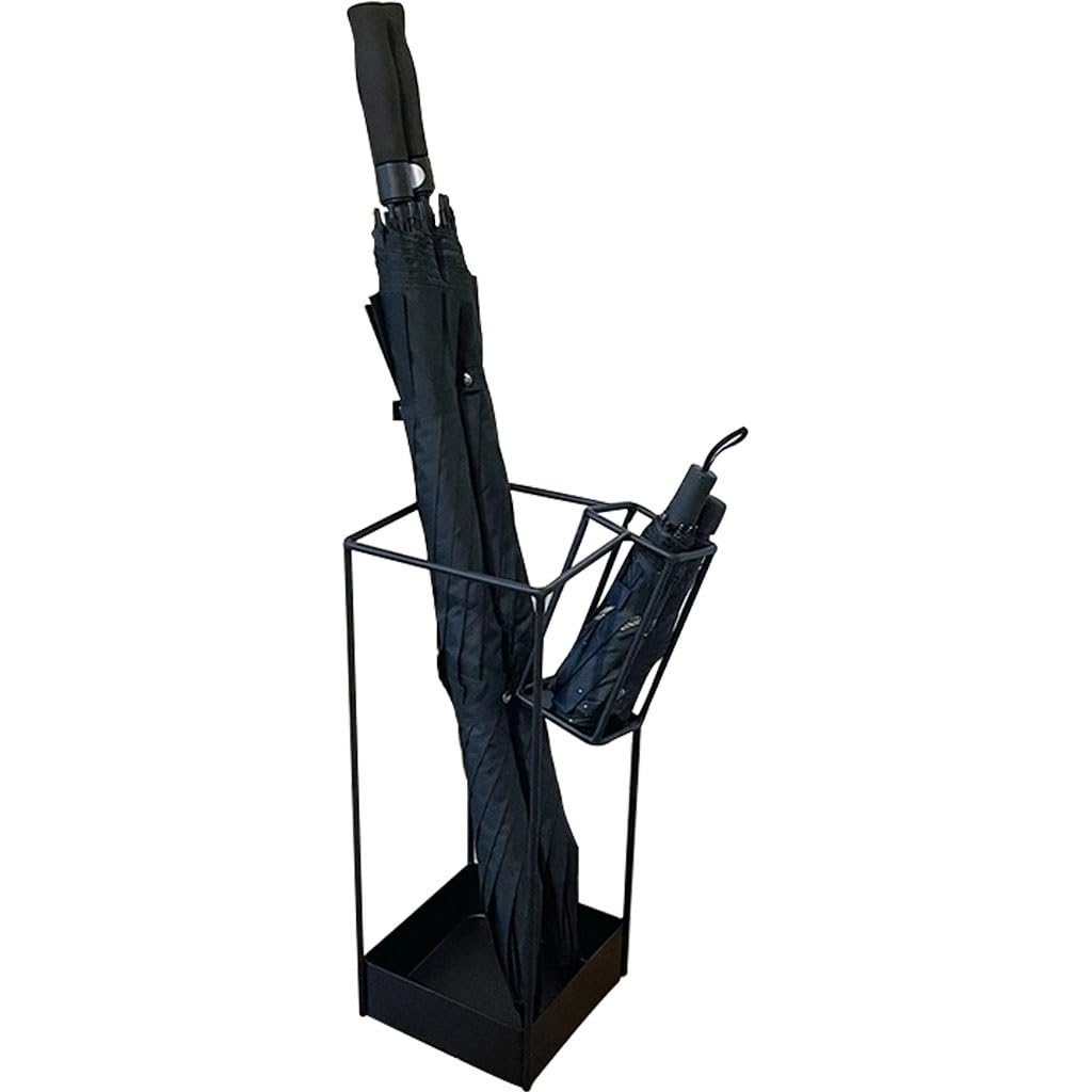 SBJKLYRN umbrella stand, Umbrella Bucket With Drain Tray, Wrought Iron Durable, For Long And Short Umbrellas