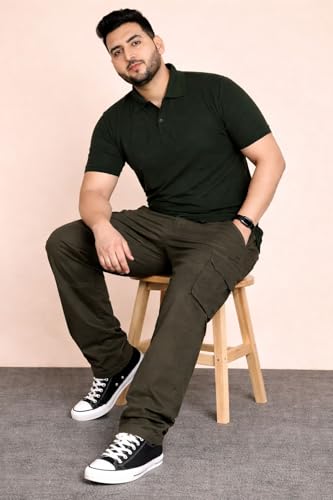 Image of INKKR Men Plus Size Cargo Pants || Plus Cargo Pants Cotton || 2XL-6XL