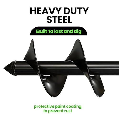 K-Brands Auger Drill Bit for Planting – 4 x 12 Inch - Garden Spiral Hole Drill Planter for Bulb Planting, Bedding Plants, Umbrella Holes - 3/8 Inch Hex Drive Drill - Thumbnail 4
