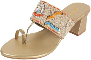 Women Ethnic Embellished Block Heel Sandal
