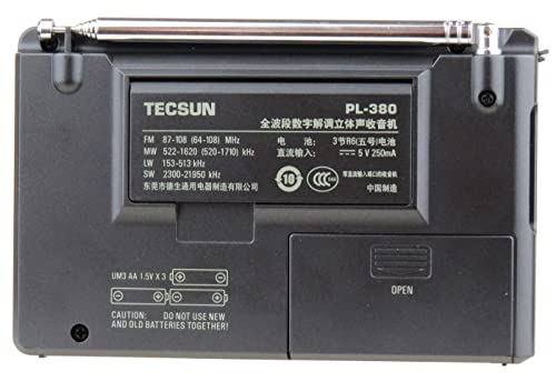 Image of TECSUN PL-380 DSP FM Stereo. MW. SW. LW. World Band PLL Radio Receiver, LCD Display, ETM Function Added
