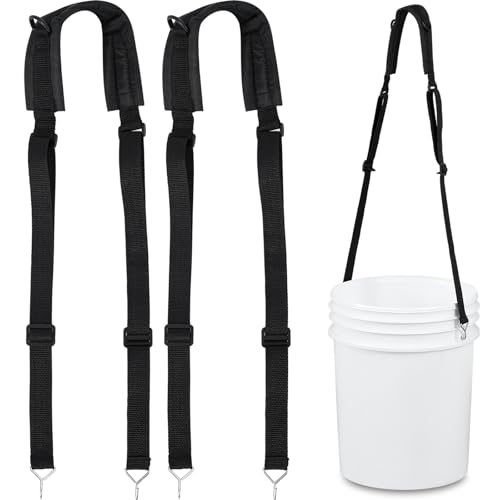 Sonwyoung 2 Pcs 5 Gallon Bucket Shoulder Carrying Strap, Multifunctional Sling Bucket Holder for 5 Gallon Pail Accessories, Length Extension Replacement for Wire Handle