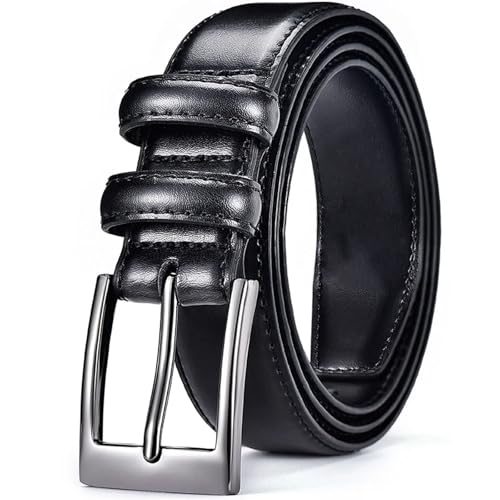 Men's Cowhide Leather Belt with Retro Pin Buckle Classic Design for Jeans and Casual Pants Durable Daily Waist Strap4