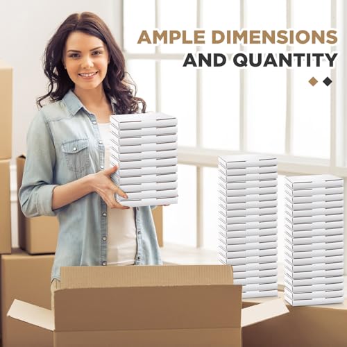 Image of Fuyoooo 5 5 /8 inchl x 5 inchw x 7 /16 inchh Cd Mailer Box Cd Shipping Boxes Corrugated Mailing Bags for Moving, Shipping, Storage, or Small Business Packaging(White,100 Pcs)