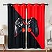 AILONEN Gamer Curtains for Boys Bedroom Kids Gamepad Window Curtain,Video Games Window Treatment Drapes Black and Red Decor Grommet Curtains 2 Panels Set