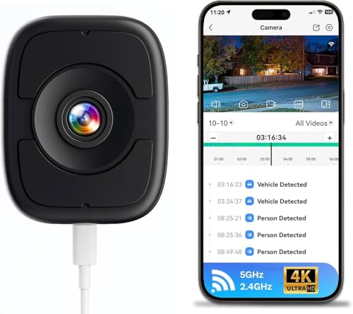 LongPlus 8MP 4K Indoor Window Camera Safeview Window Security Camera with Night Vision Full Color Magnetic Window Camera for Home Security Human Car Detection 2.4/5GHz WiFi 24/7 Recording 2 Way Talk