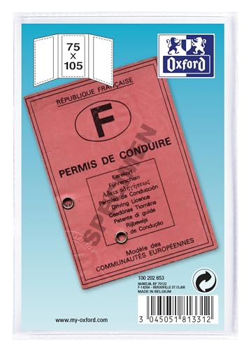ELBA Etui transparent de protection 3 volets PVC 74 x 108 mm Permis de conduire