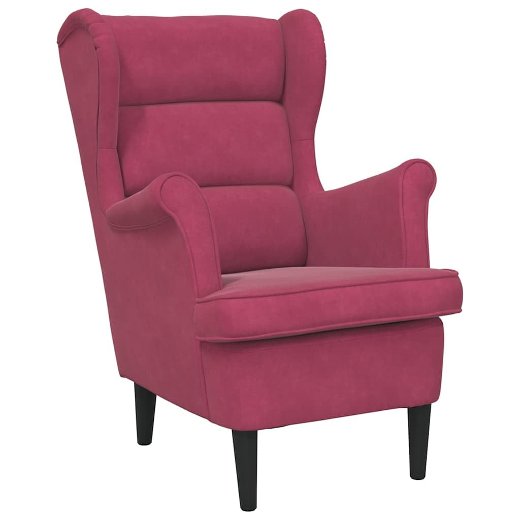 vidaXL Sessel, Relaxsessel mit gepolstertem Sitz Armlehnen, Fernsehsessel Loungesessel für Wohnzimmer, Polstersessel Ruhesessel, Weinrot Samt