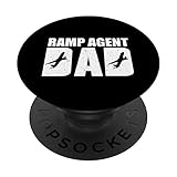 Lustige Rampe Agent Dad Flugzeugservice Gepäck Vatertag PopSockets mit austauschbarem PopGrip