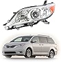 munirater Chrome Housing Halogen Headlight Assembly Replacement for 2011-2020 Sienna Driver Side Only