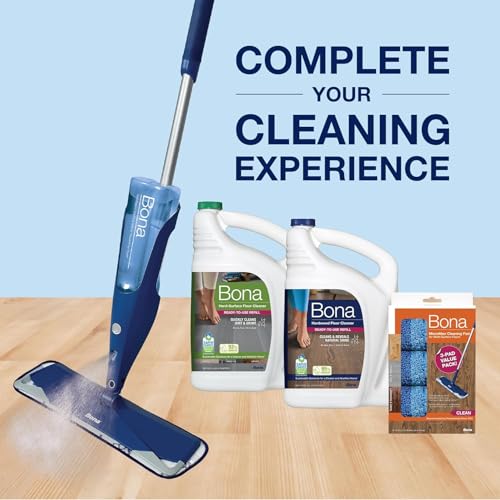 Bona Mop Microfiber Cleaning Pad for Hardwood & Hard Surface Floors - Value 3-Pack - For Use With Bona Mops - Dual Zone Cleaning
