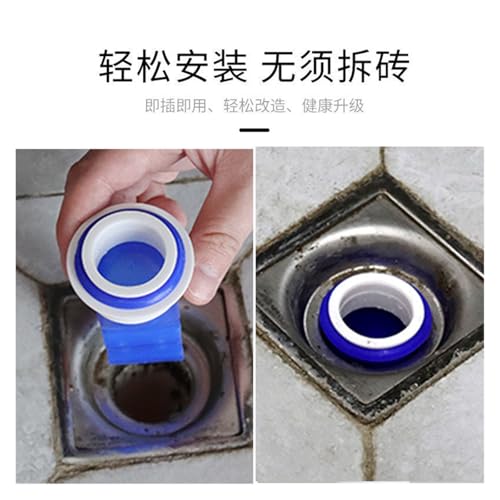 Tapón desodorante para tubería de baño azul set 3 piezas miniatura 5