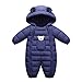 Tuta da Neve Bambino Inverno Tutina Peluche Addensare Pagliaccetto Tutone con Cappuccio Manica Lunga Jacket Snowsuit Tutina da Neonato (Marina Militare , 80)