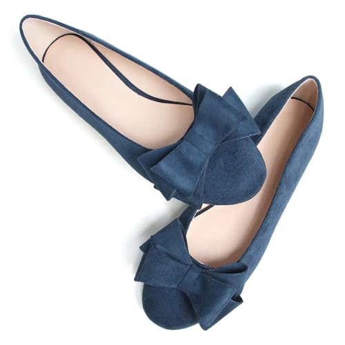 Image of TN TANGNEST Women Fashion Bowknot Flats Comfort Pointed Toe Dress Shoes