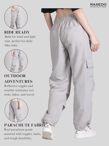 Image of Parachute Pants for Women - Water-Resistant Cargo Pants for Women | Stylish Activewear for Travel, Office, Gym, Trekking & Everyday Comfort | Korean Pants for Woman