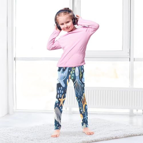 Bolaz Toddler Girls Leggings Printed Yoga Pants Leggings Watercolor Sea World for Kids4