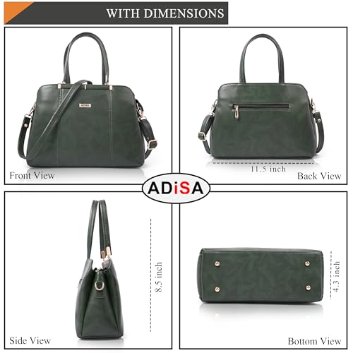 Image of ADISA two tone handbag 3 compartments shoulder bag for women and girls with sling belt (AD4084)