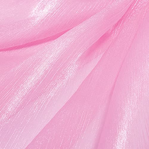 moonfarm 選べる17色 カラー 流水紋 オーガンジー 生地 約1.5m×1m 無地 手芸 用 布 (ピンク)