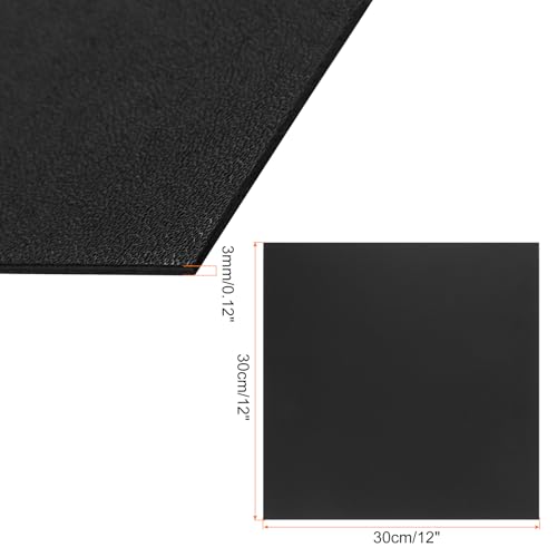 Image of ABS Plastic Sheet 12 x 12 Inch,Flexible Plastic Sheets 1 /8 Inch Thick Thermoplastic Sheet with Leather Texture Black for DIY Crafts Decors 1Pcs