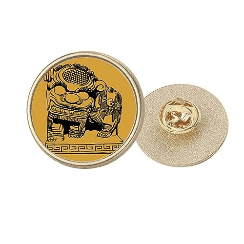 Broche chinoise St Lion noir pour personnaliser un costume au quotidien