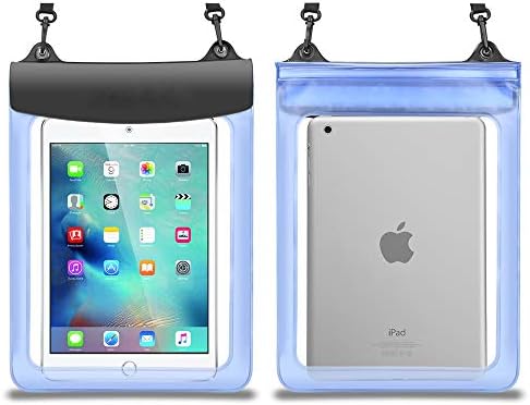 Waterproof Pouch Tablet Dry Bag Case for Galaxy Book 10.6, Tab A/Tab S4 10.5, Tab S3 S2, Tab A 10.1, Dragon Touch X10 K10, Fusion5, Acer Iconia One 10, CHUWI HiBook Pro, Alldocube iPlay 10 (Blue)