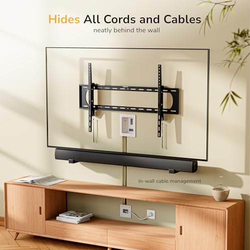 Image of Mount-It! in-Wall TV Cable Management Kit with Recessed Power - Dual Outlet, USB-A and USB-C Ports, 9ft Cord, and Hand Saw - Easy, Safe Cable Management for Organized TV and Home Theater Setups