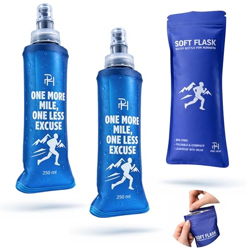 Ph Pro Heat Soft Flask 250 ml, Pack 2 Botellas Plegables para Running