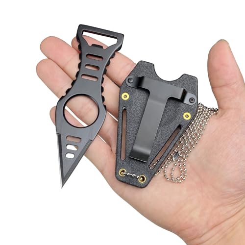 Image of Neck Knife with Sheath and Necklace, Mini Fixed Blade Knife Necklace for Men, Ultra Small Pocket Knife EDC Tools Cool Gadgets for Camping, Backpacking, Hiking, Survival