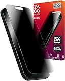 ZAGG Glass Elite Privacy Screen Protector for iPhone 16 Pro - 2-Way Privacy Filter, Ultra-Strong Tempered Glass, 5X Stronger, InvisibleShield, Smudge-Free, Easy Install, Recycled Content