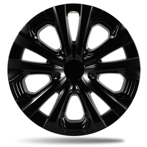 Paanlok 15 Inch ABS Hubcaps for 2016-2022 Toyota Prius, 2017-2022 Prius Prime, 2020-2024 Corolla Hybrid LE, Fits OEM Alloy Wheel #42611-47441, Direct Replacement Gloss Black Wheel Covers 4-Pack