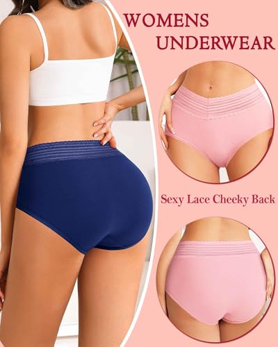 Image of High Waisted Postpartum Underwear Womens Cotton Underwear Soft Breathable Full Coverage Stretch Panties Multipack
